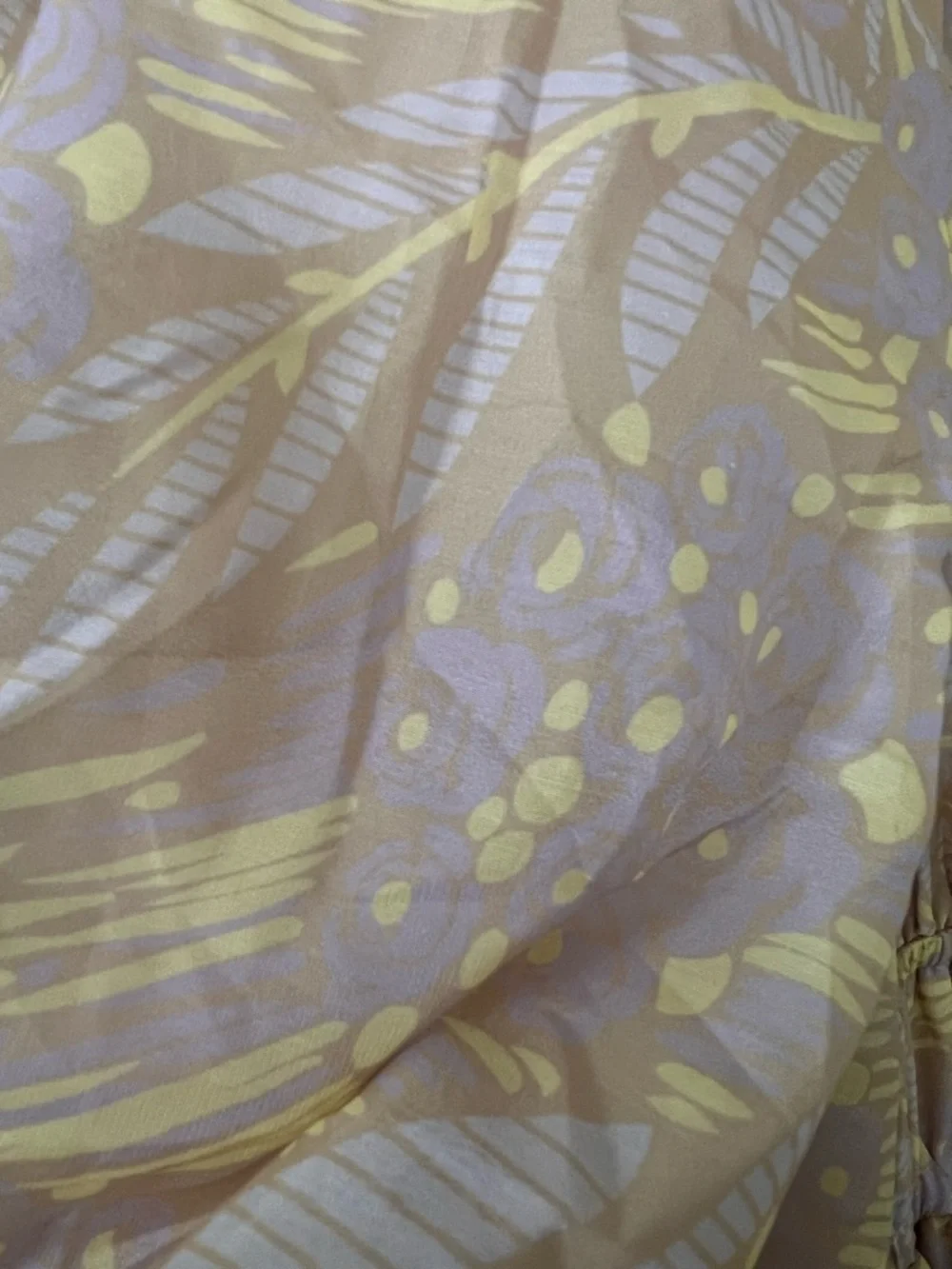 Tiered Puff-Sleeve Midi Dress in Pale Yellow - Picture 5 of 5